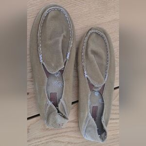 OluKai Women's Tan Canvas Loafers